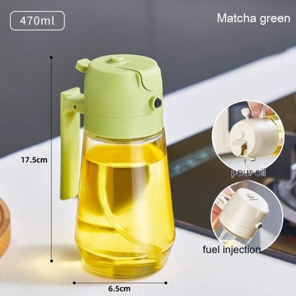 470ML Olive Oil Sprayer Dispenser For Cooking BBQ 2 In 1 Glass Oil Vinegar Soy Sauce Spray Kitchen Oil Bottle For Air Fryer - Image 4