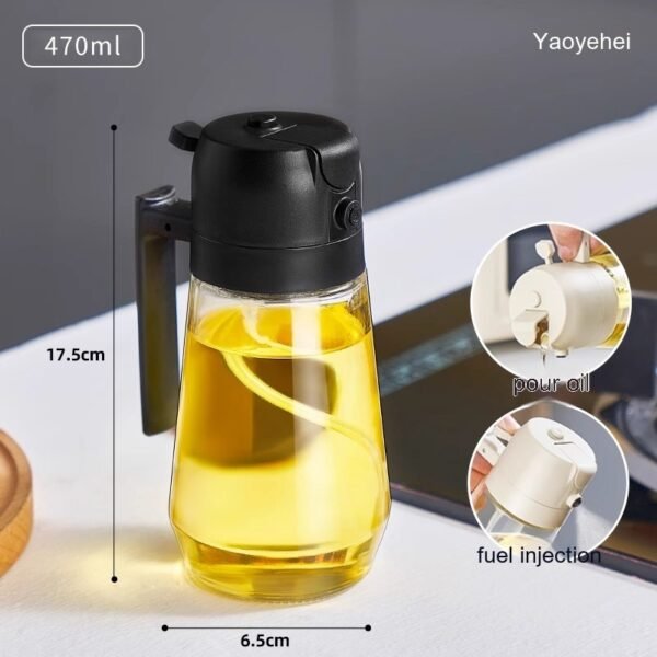 470ML Olive Oil Sprayer Dispenser For Cooking BBQ 2 In 1 Glass Oil Vinegar Soy Sauce Spray Kitchen Oil Bottle For Air Fryer - Image 8