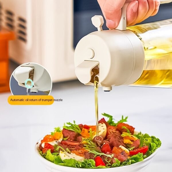 470ML Olive Oil Sprayer Dispenser For Cooking BBQ 2 In 1 Glass Oil Vinegar Soy Sauce Spray Kitchen Oil Bottle For Air Fryer - Image 3