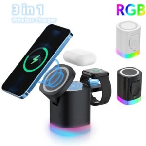 3-in-1 RGB Magnetic Wireless Charger