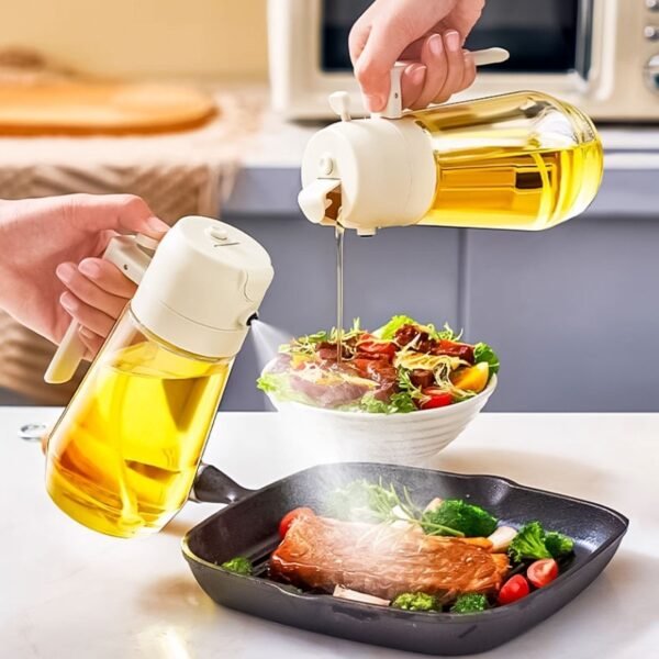 470ML Olive Oil Sprayer Dispenser For Cooking BBQ 2 In 1 Glass Oil Vinegar Soy Sauce Spray Kitchen Oil Bottle For Air Fryer - Image 6